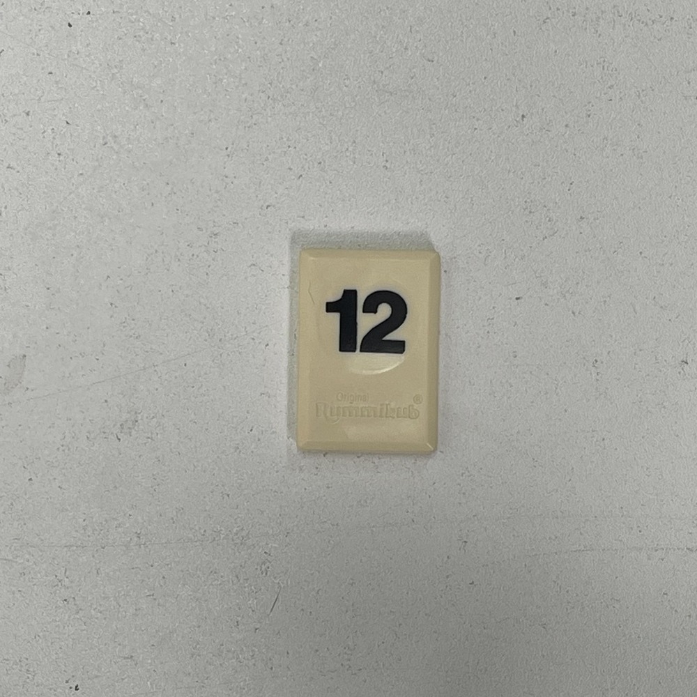 Rummikub Replacement Tile Black 12 Pressman 1997 Game Part Single Piece